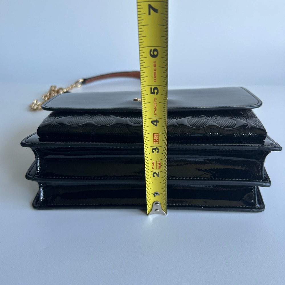 Coach Klare Crossbody Black Signature Patent Leather Bag CV397 - Picture 11 of 11